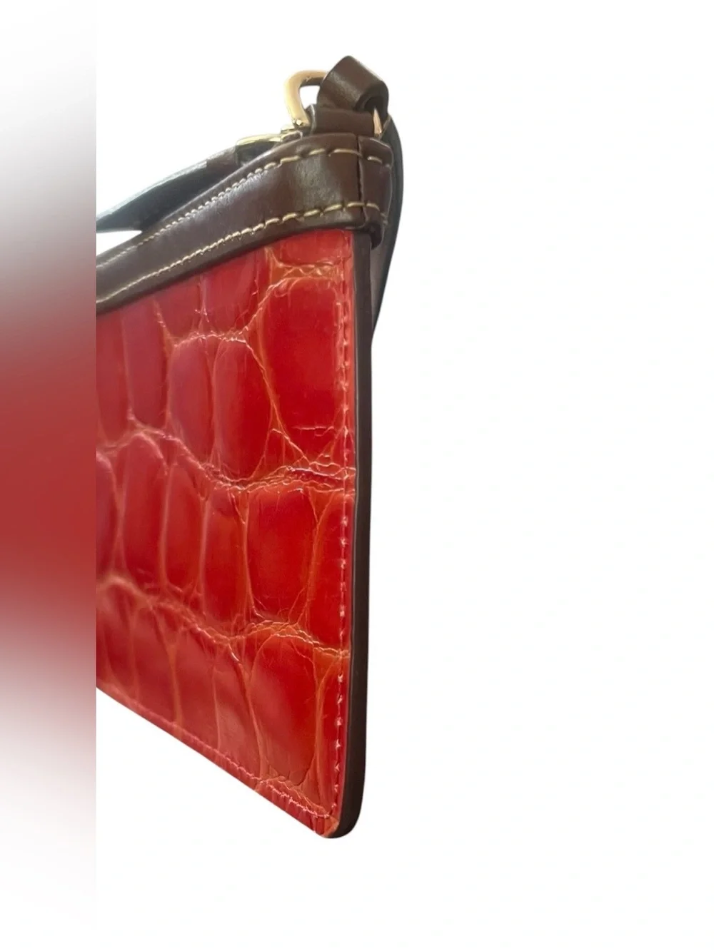 Dooney & Bourke Croc-embossed Leather Zip Wristlet, In Red
